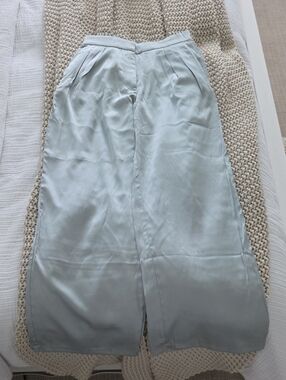 Abercrombie & Fitch Pale Sage Satin Trousers